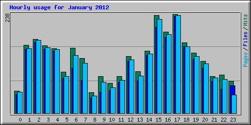 Hourly usage for January 2012